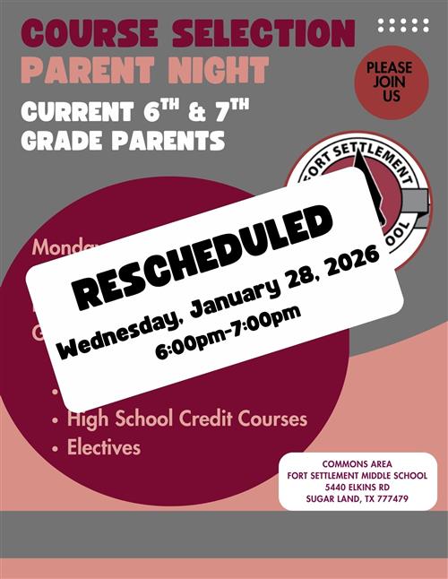 6-7 Parent Night Rescheduled